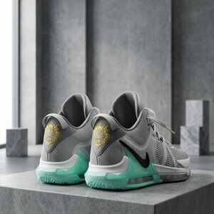 Nike Kids Gray and Green Sneakers